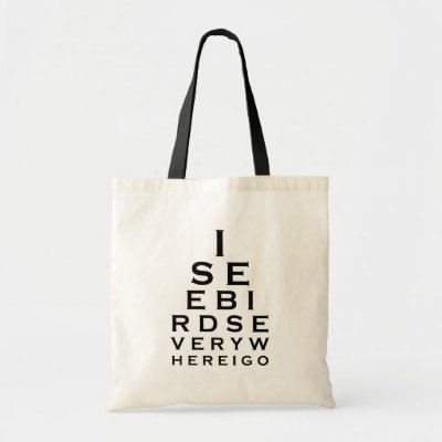 I See Birds Eyechart Tote Bag