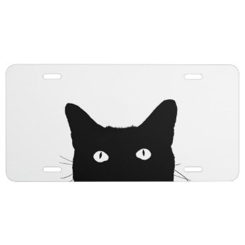 I See Cat Click To Pick Your Color Background License Plate by MustacheShoppe at Zazzle