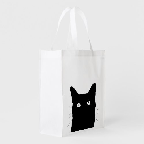 I See Cat Click to Pick Your Color Background Reusable Grocery Bag