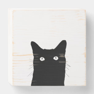 I See Cat Click to Pick Your Color Background Wooden Box Sign