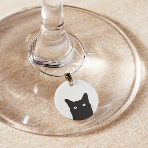 I See Cat Click to Select Your Color Decor Option Wine Glass Charm
