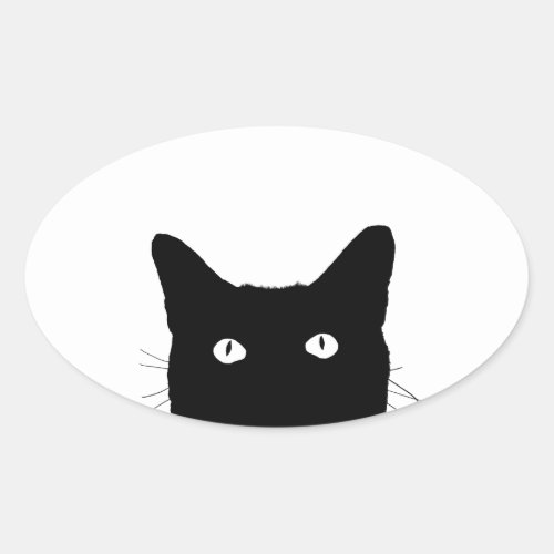 I See Cat Click to Select Your Colorful Decor Oval Sticker