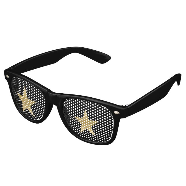 I see Gold Stars Retro Sunglasses (Angled)