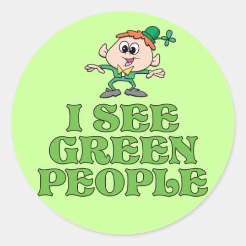 I See Green People Classic Round Sticker