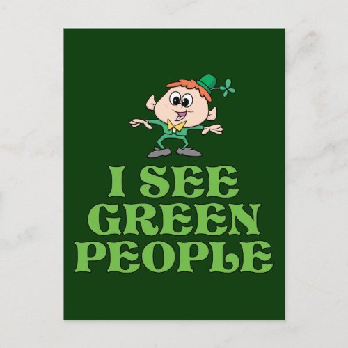 I See Green People Postcard