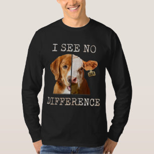 I See No Difference Vegetarian Vegan Cow And Dog L T-Shirt