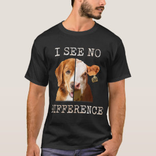 I See No Difference Vegetarian Vegan Cow And Dog L T-Shirt