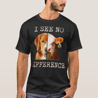 I See No Difference Vegetarian Vegan Cow And Dog L T-Shirt