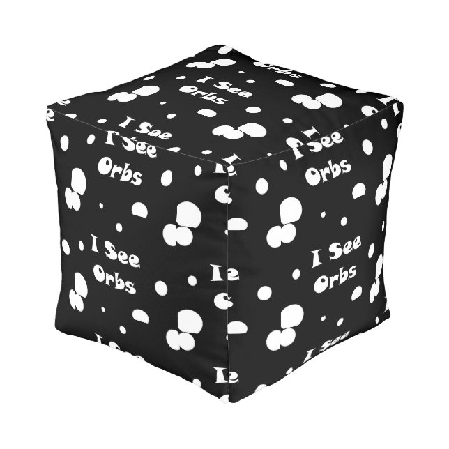 I See Orbs-square pouf (Angled Front)