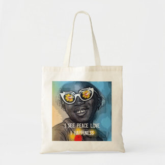 I SEE PEACE LOVE & HAPPINESS TOTE BAG