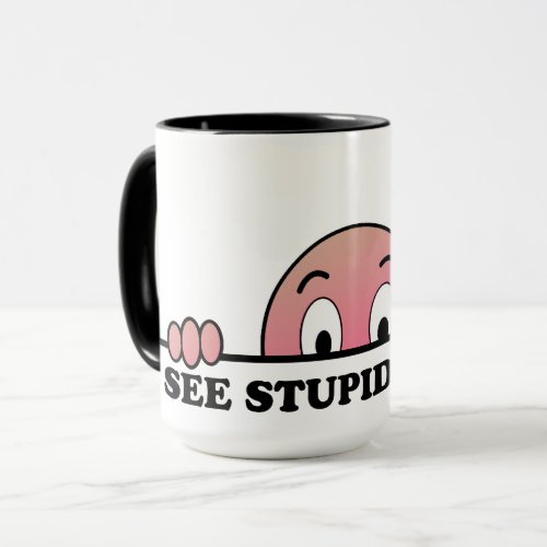 I See Stupid People Funny  Pink Mug