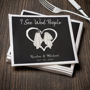I See Wed People Ghost Halloween Wedding Napkins
