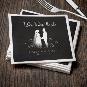 I See Wed People Gothic Ghost Halloween Wedding Napkins