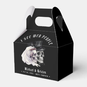 I See Wed People Skulls Halloween Wedding Favor Boxes