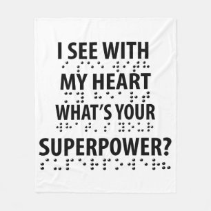 I See With My Heart - Blindness Braille Fleece Blanket