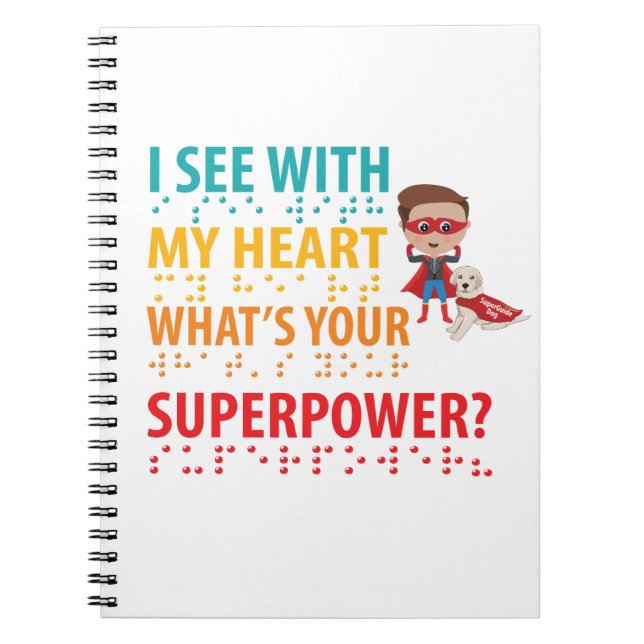 I See With My Heart Boy - Blindness Braille Notebook (Front)