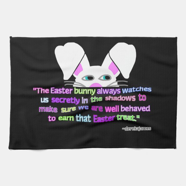 I See You, Easter Bunny Kitchen Towel (Horizontal)