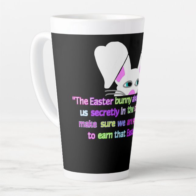 I See You, Easter Bunny Large Latte Mug (Left Angle)