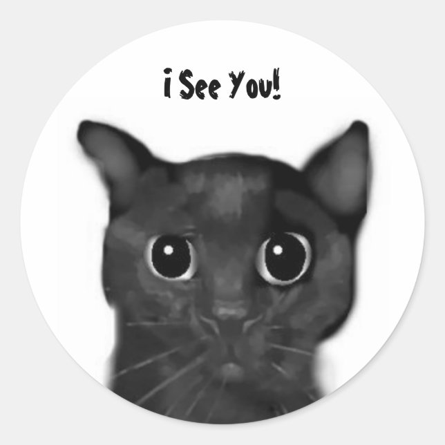 I See You! Jin-Jin Black Cat Sticker (Front)