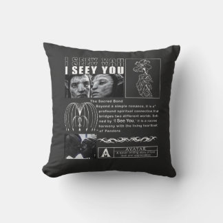 I See You" Soul Connection Art - Minimalist Black Throw Pillow