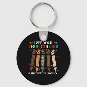 I See Your True Colors Autism Black History Melani Keychain