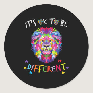 I See Your True Colors  Lion Autism Awareness Day  Classic Round Sticker