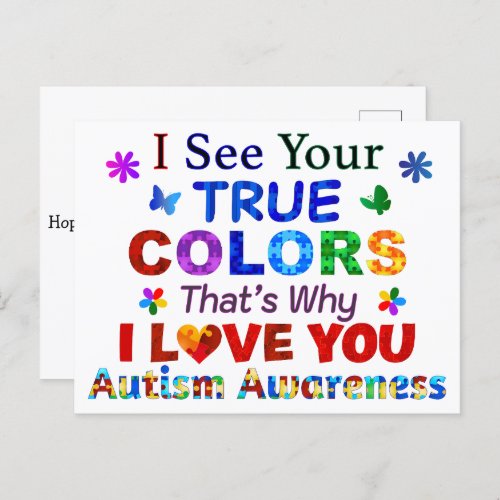 I See Your TRUE COLORS Postcard