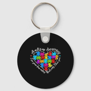 I See Your True Colors Puzzle Heart Autism Awarene Keychain