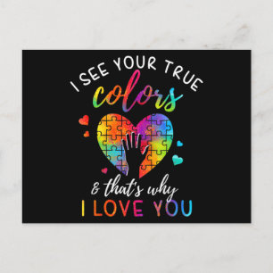 I See Your True Colors, Puzzle World Autism Awaren Postcard