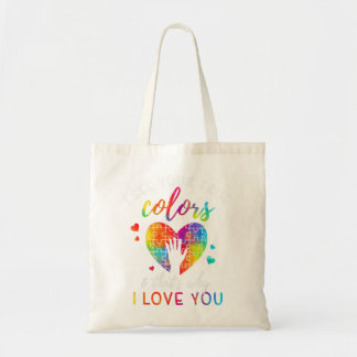 I See Your True Colors, Puzzle World Autism Awaren Tote Bag