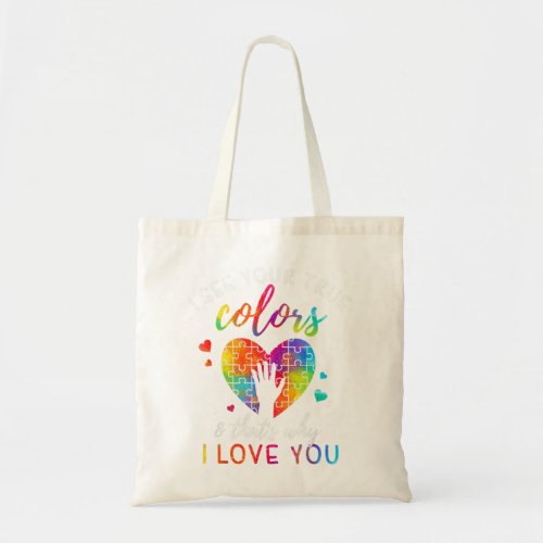 I See Your True Colors Puzzle World Autism Awaren Tote Bag