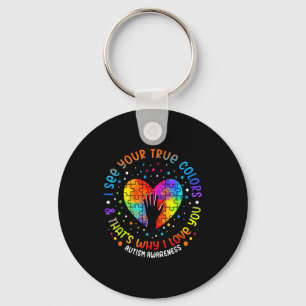 I See Your True Colors Puzzle World Autism Awarene Keychain