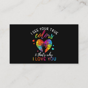 I See Your True Colors, Puzzle World Autism Business Card
