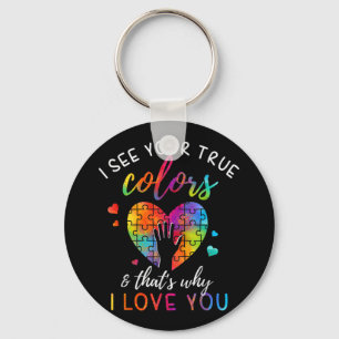 I See Your True Colors, Puzzle World Autism Keychain