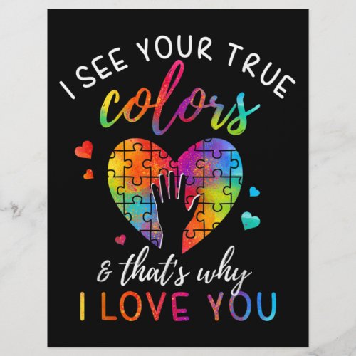 I See Your True Colors Puzzle World Autism Letterhead