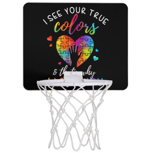 I See Your True Colors Puzzle World Autism Mini Basketball Hoop