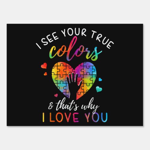 I See Your True Colors Puzzle World Autism Sign