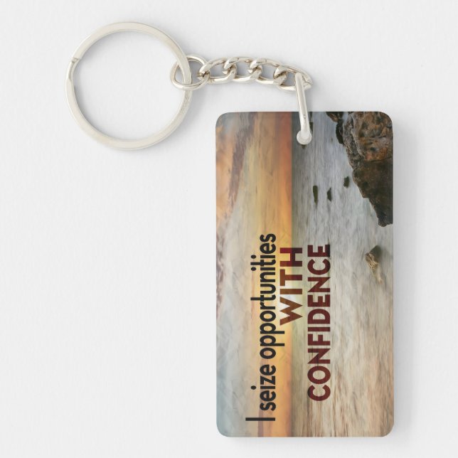 "I seize opportunities" Motivation Affirmation Keychain (Front)