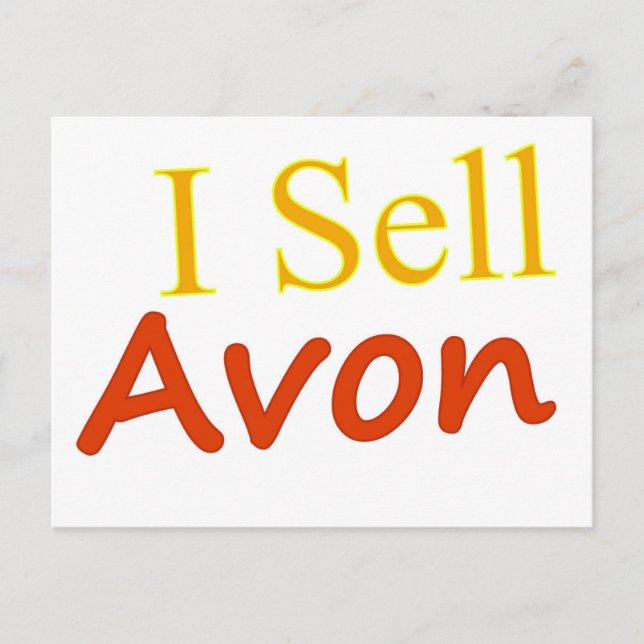 I Sell Avon White Background Postcard (Front)