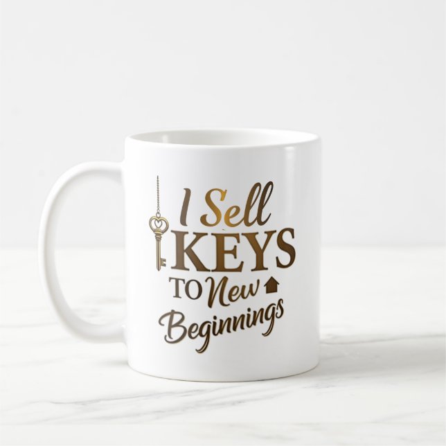 I Sell Keys to New Beginnings Realtor Coffee Mug (Left)