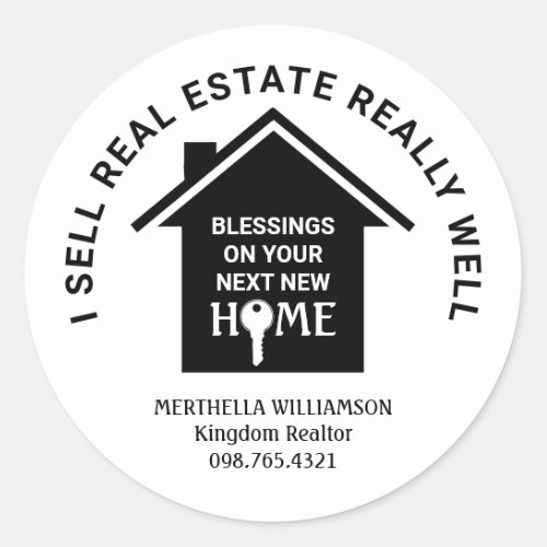 I SELL REAL ESTATE Agent Realtor Classic Round Sticker