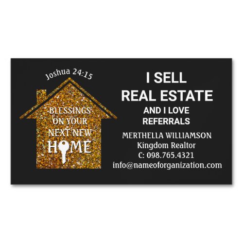 I Sell Real Estate Love Referrals Glitter Realtor  Business Card Magnet
