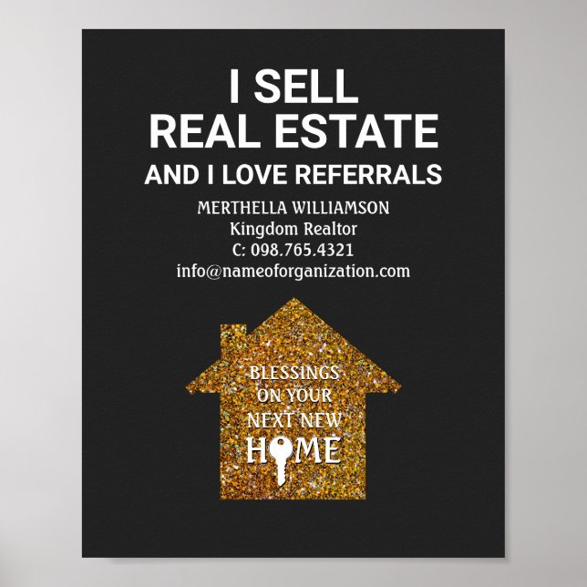 I Sell Real Estate Love Referrals Realtor Poster (Front)