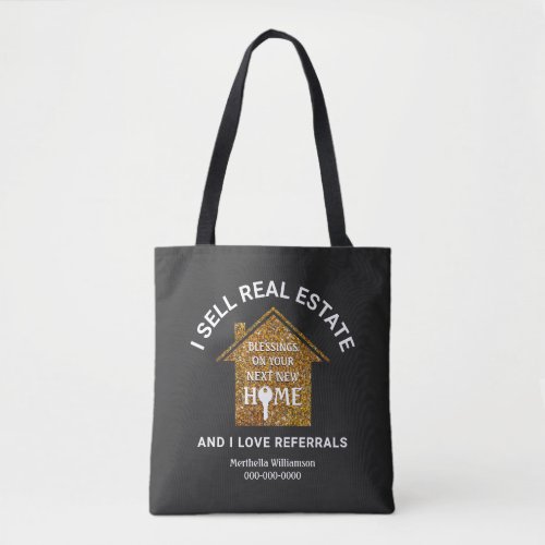 I Sell Real Estate Love Referrals Realtor Tote Bag