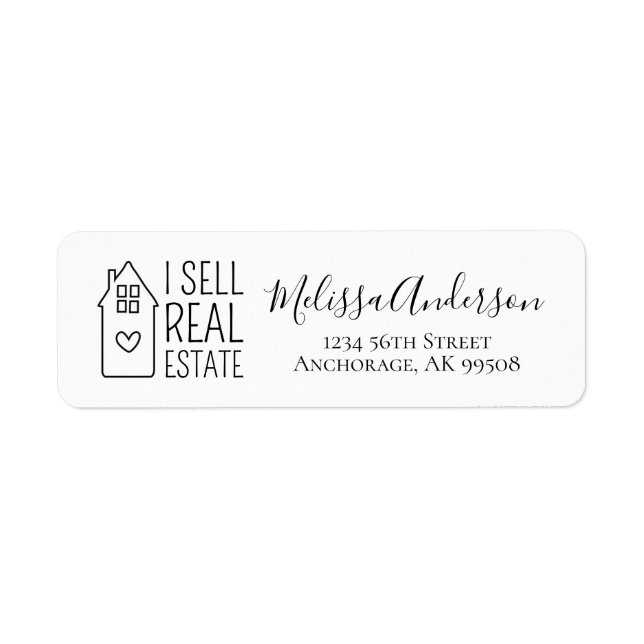 I Sell Real Estate Promotional Realty Address Label (Front)