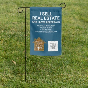 I Sell Real Estate QR CODE Photo Realtor Garden Flag