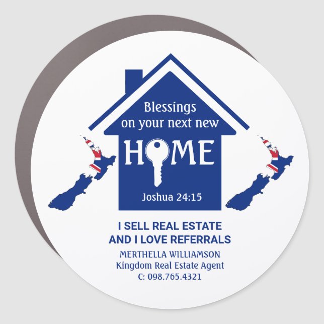 I SELL REAL ESTATE Stylish NEW ZEALAND Realtor Car Magnet (Front)