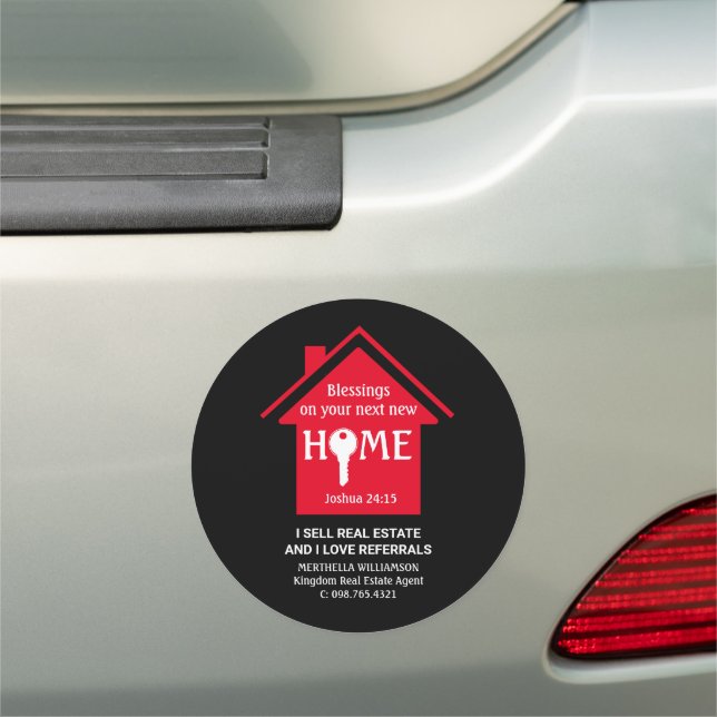 I SELL REAL ESTATE Stylish Realtor Round Car Magnet (In Situ)