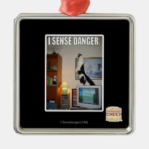 I sense danger metal ornament