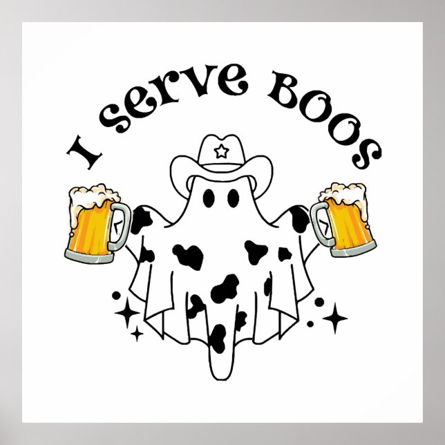 I serve Boos! Bartender spooky Poster (Front)